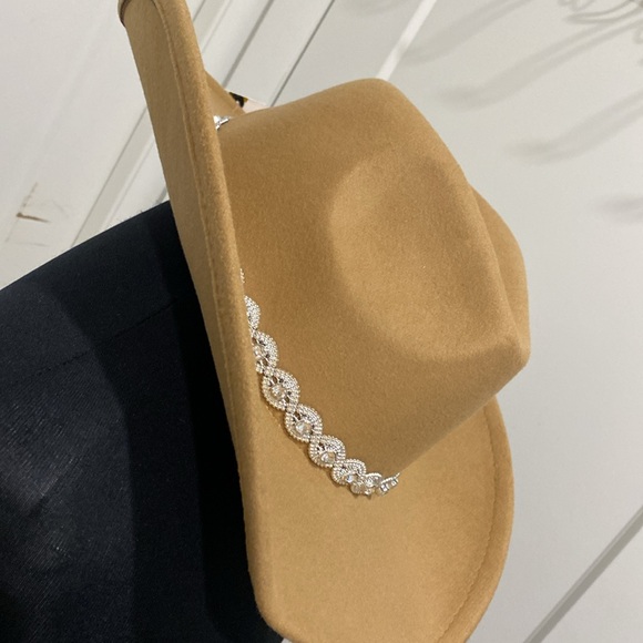 NWT Jessica Simpson,  Ashleigh Twisted Rhinestone Western Cowboy Hat / NS - Picture 4 of 9